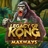 MWIN8 Legacy of Kong Maxways slot game featuring a roaring gorilla in a jungle backdrop.