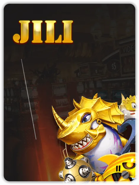MWIN8 Fishing Jili banner featuring a golden armored dragon fish character in a vibrant gaming environment.